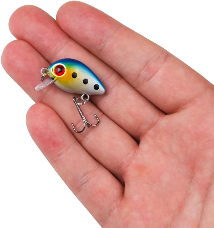 DNest 10pcs Crank Fishing Lures Set – 1.18in, 0.004lbs Hard Baits for Fresh & Salt Water – Storage Box Included