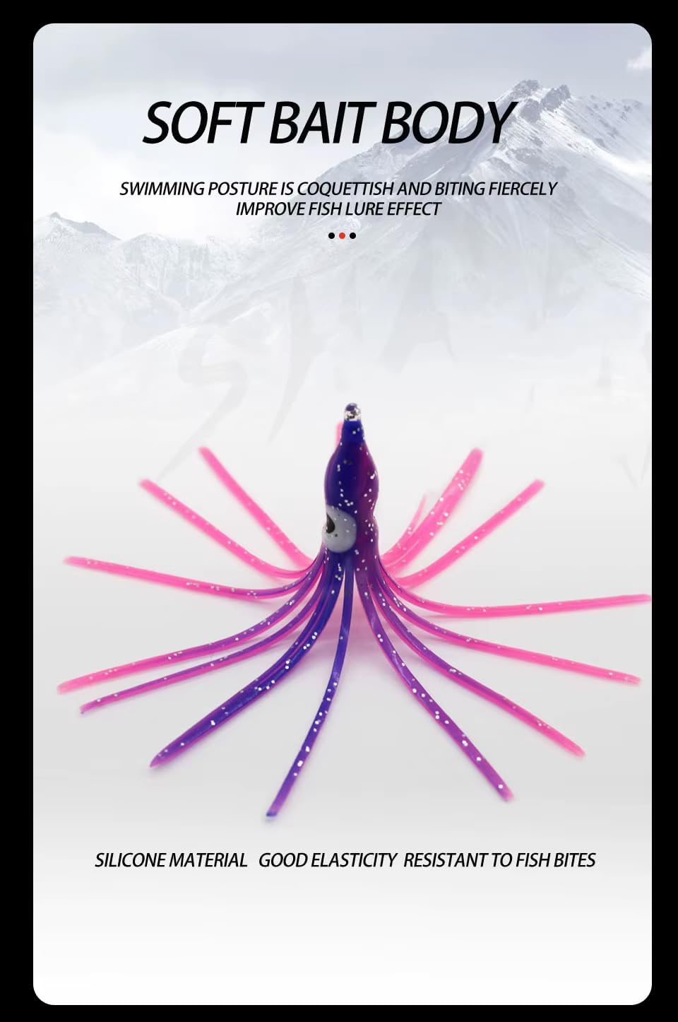 Luminous Squid Skirt Fishing Lures, 25 Pack, Multi-Color Soft PVC Octopus Bait, 5cm, Glow in Dark, Saltwater Trolling Lures for Bass Tuna Salmon