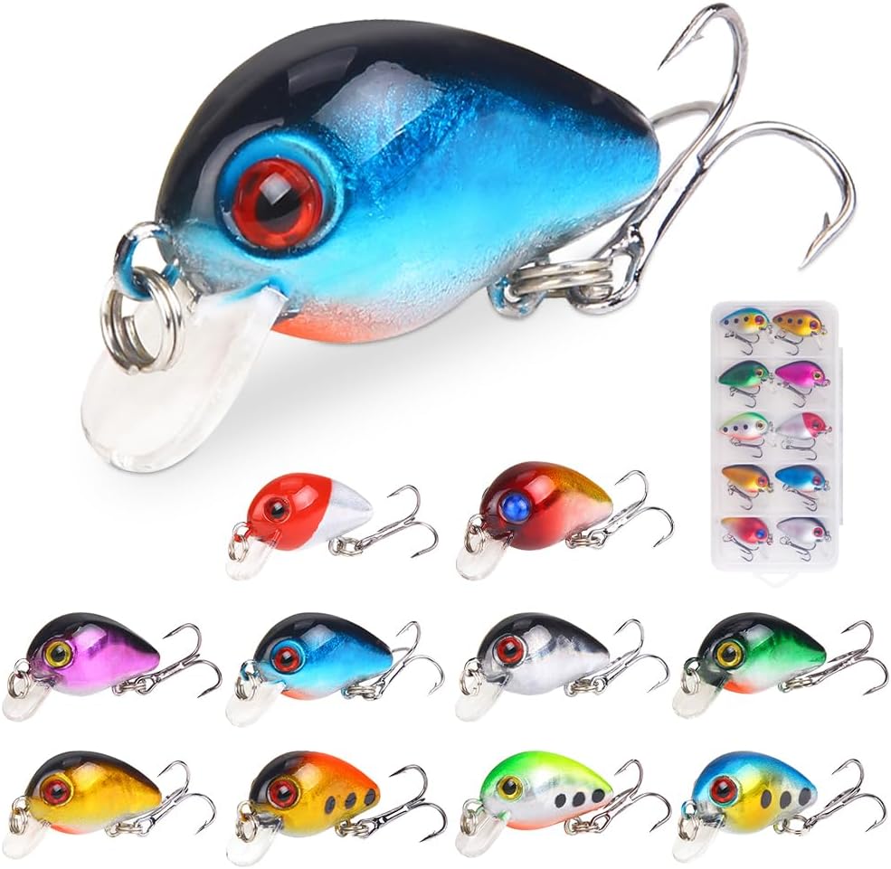 1.18 inch artificial hard bait fishing lure with treble hook