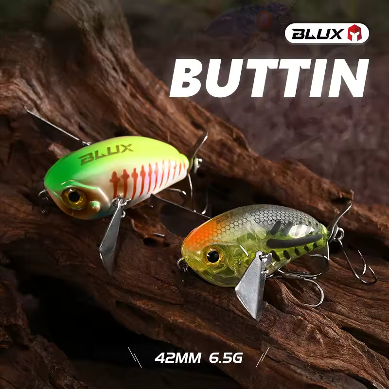 BLUX Micro BUTTIN Pompadour Topwater Crawler 6.5G Wobbler Noisy Fishing Lure Crankbait Freshwater Bass Perch Artificial Bait